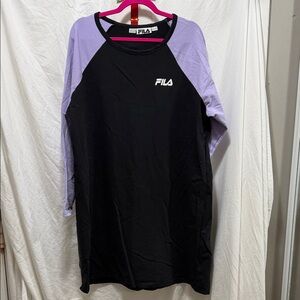 Fila Black and Purple Women's Pajama Top